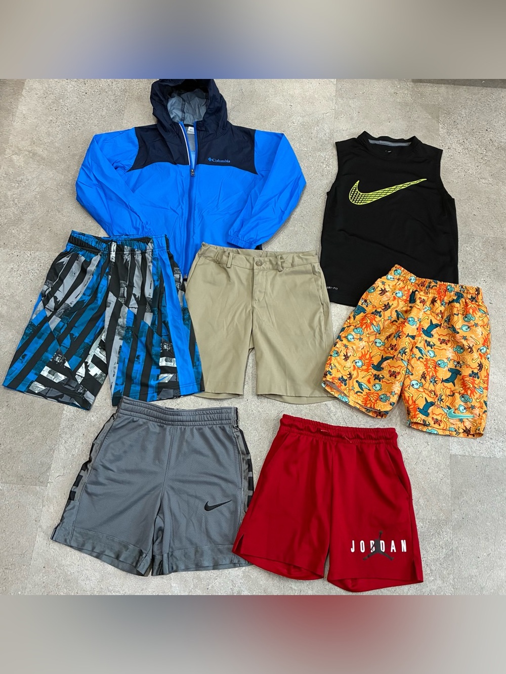 Boys NIKE/COLUMBIA Shorts…Tank Top & Jacket, sz Small (8)